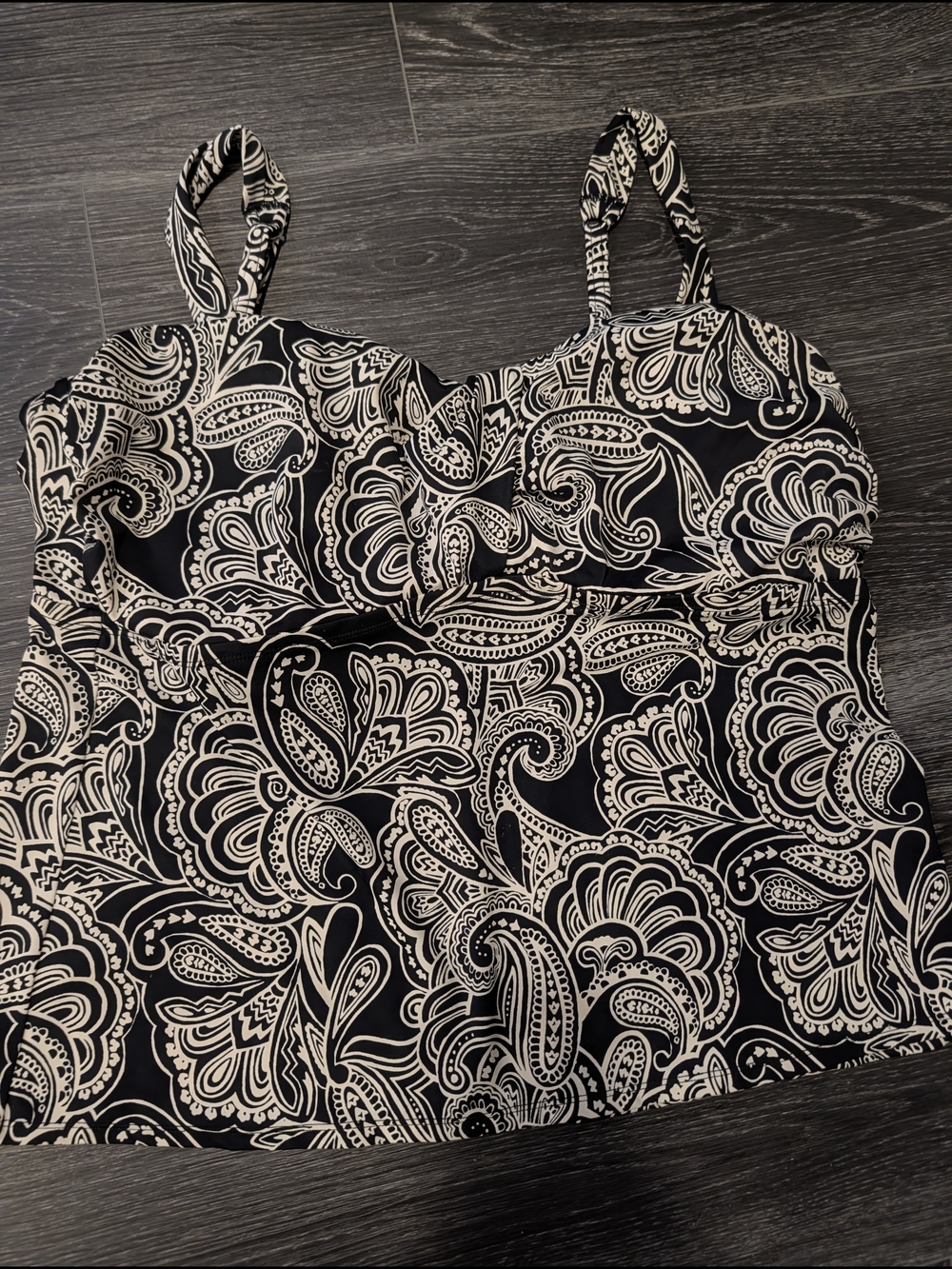 Classic Black & White Paisley Camisole Top